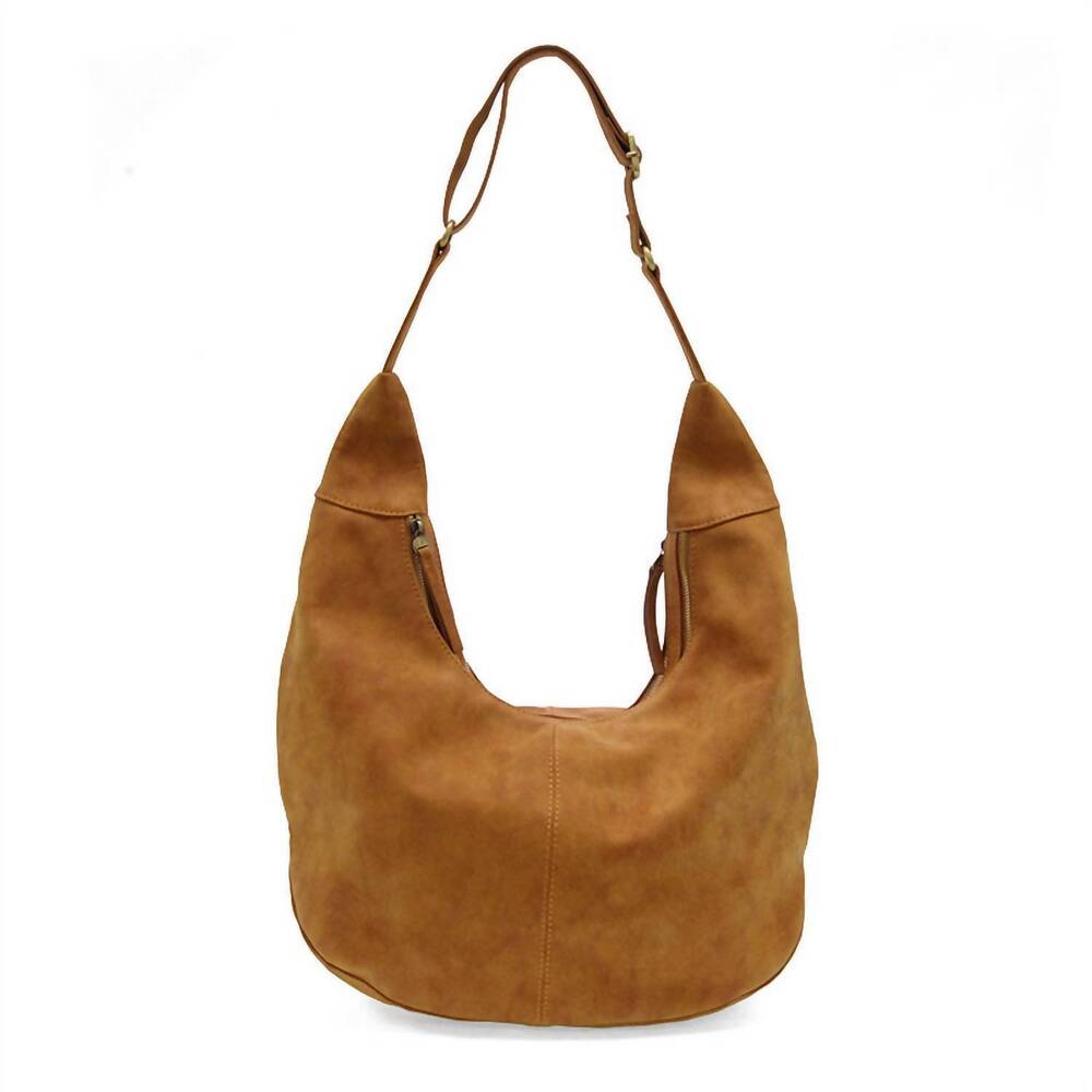 NEW JOY SUSAN women's rochelle faux suede crescent hobo bag in toffee brown